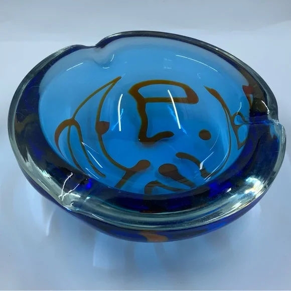 MCM ART GLASS ASHTRAY - Picture 1 of 4